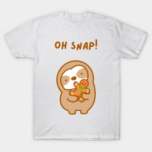 Oh Snap Christmas Gingerbread Man Sloth T-Shirt